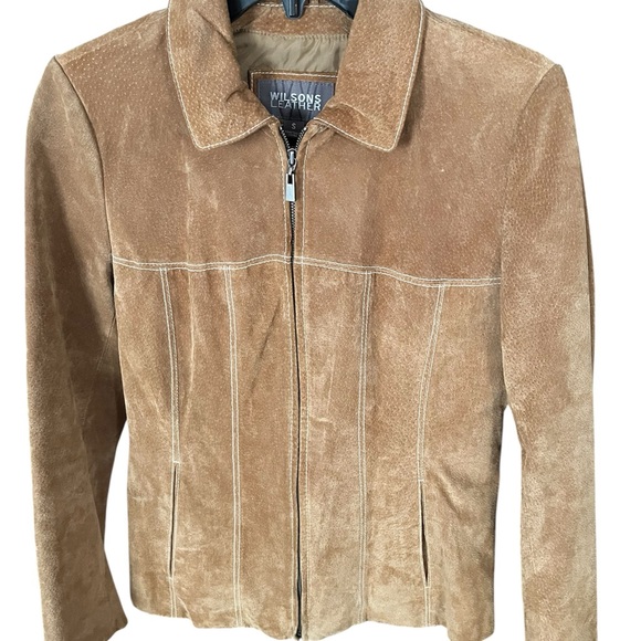 EUC Wilson’s Leather Tan Suede Zip Front Jacket - Picture 2 of 11
